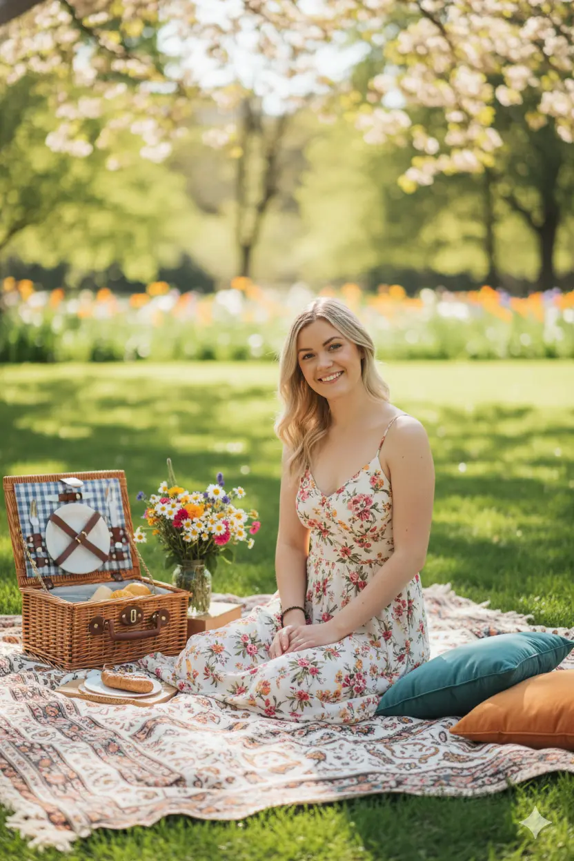 Picnic elegante - Entorno exterior con energía de cita, divertido y sin presión
