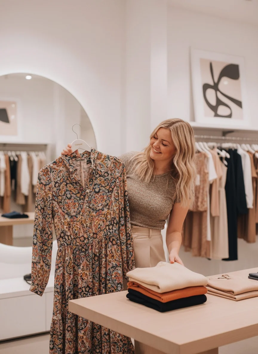Boutique de moda - Escena con estilo y confianza que muestra personalidad y gusto