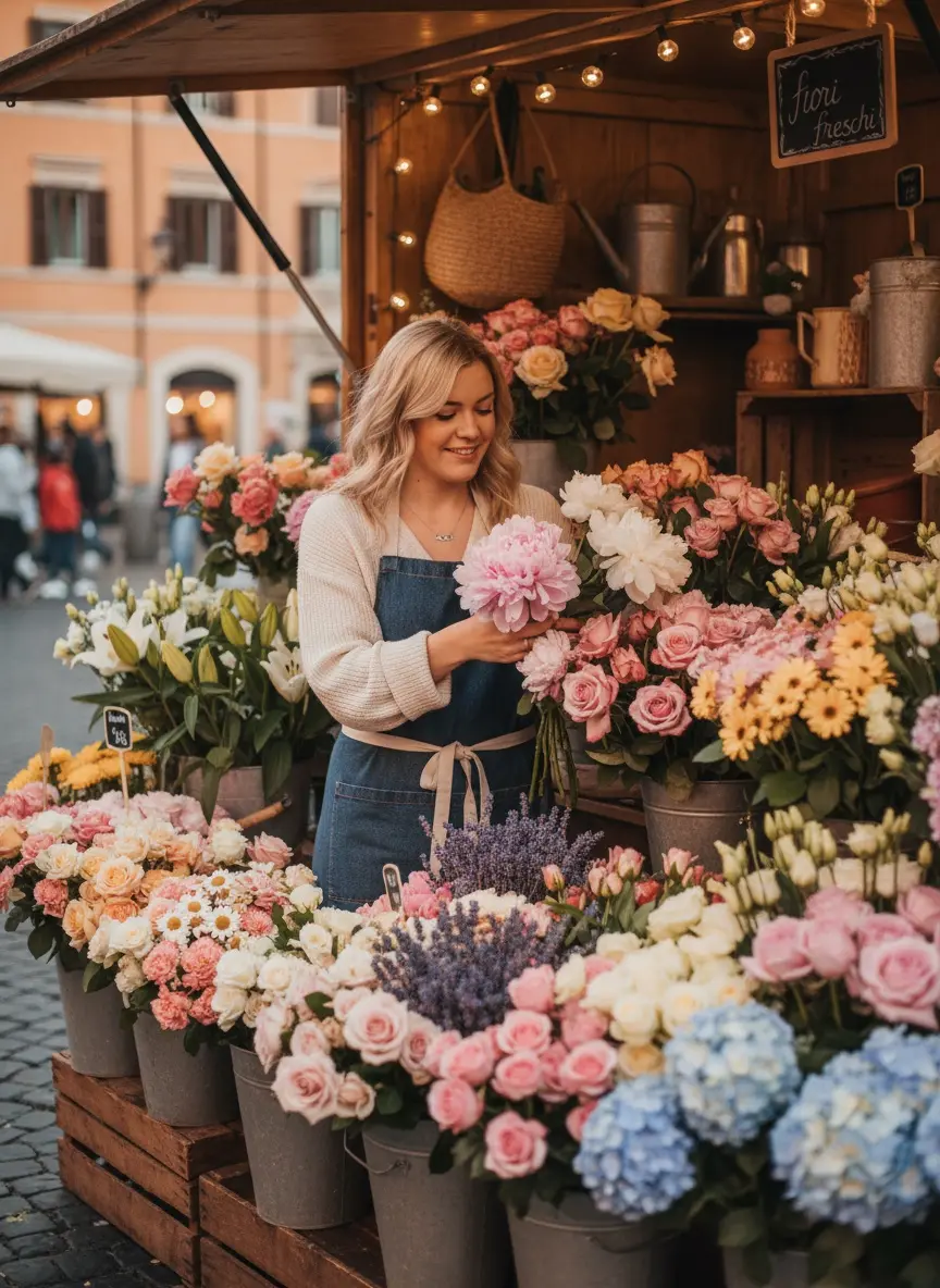 Mercado de flores - Atmósfera suave, cálida y accesible con una apertura fácil
